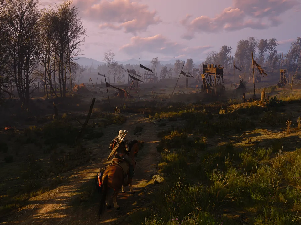 A marshland under a moody sky in an official Remastered screenshot